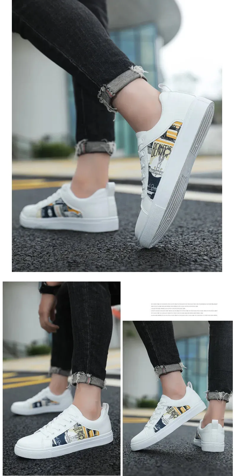 Therapeutic Shoes For Flat Feet White Shoes For Men Fashion Korean Male Flat Sneakers Boys Running Shoes Man's Tennis Shoes Large Size 47 48 Students Sneakers