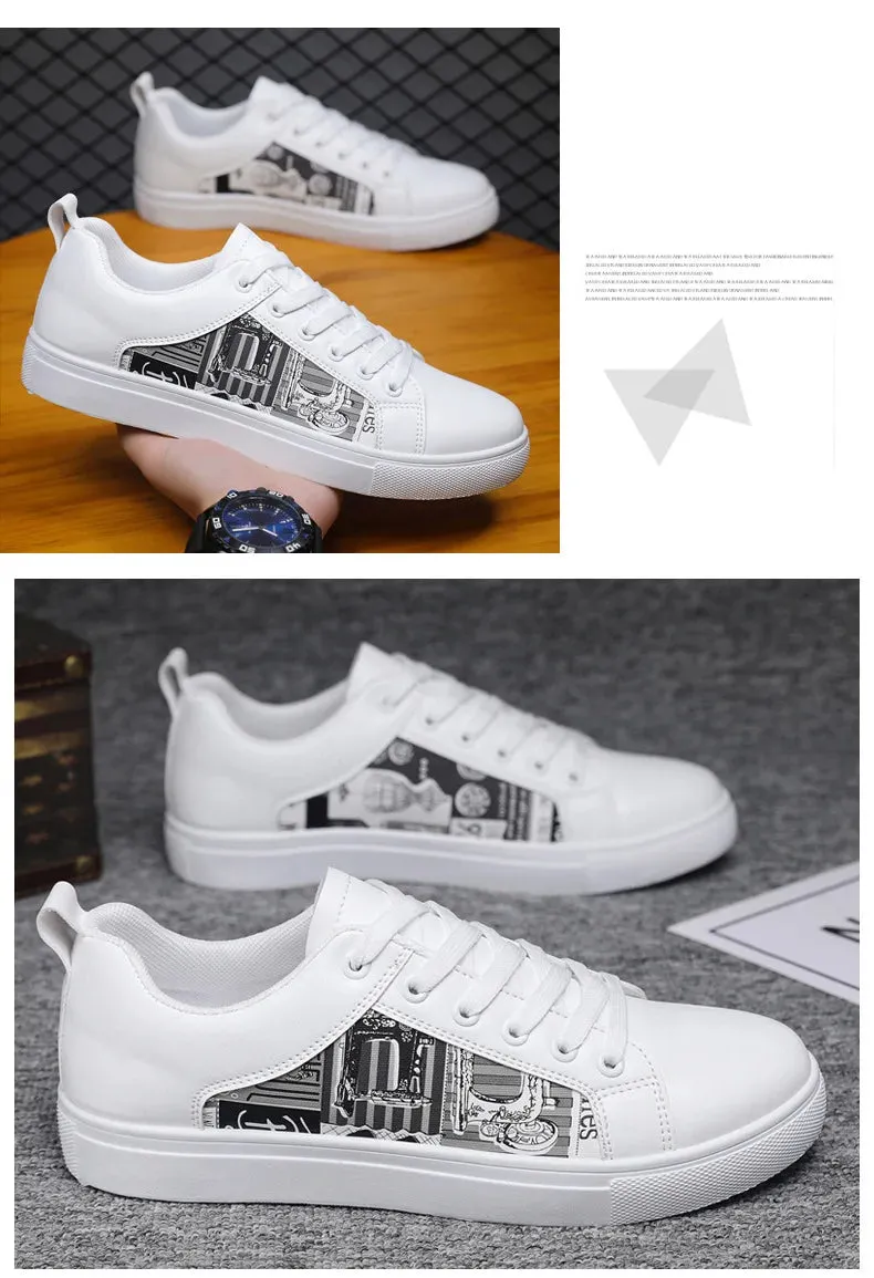 White Shoes For Men Fashion Korean Male Flat Sneakers Boys Running Shoes Man's Tennis Shoes Large Size 47 48 Students Sneakers Best Running Shoes For Flat Foot