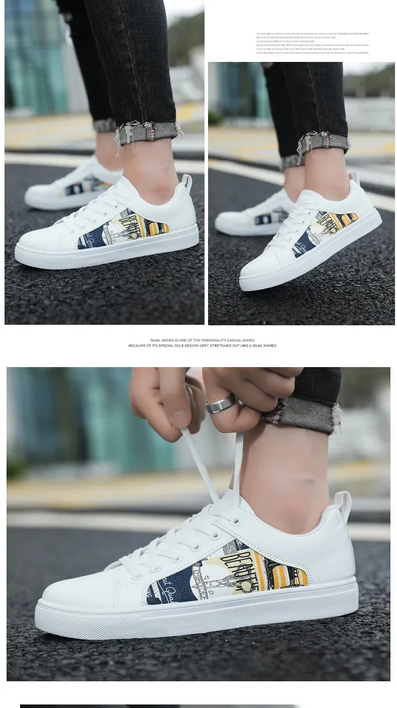 White Shoes For Men Fashion Korean Male Flat Sneakers Boys Running Shoes Man's Tennis Shoes Large Size 47 48 Students Sneakers Effects Of Wearing Flat Shoes