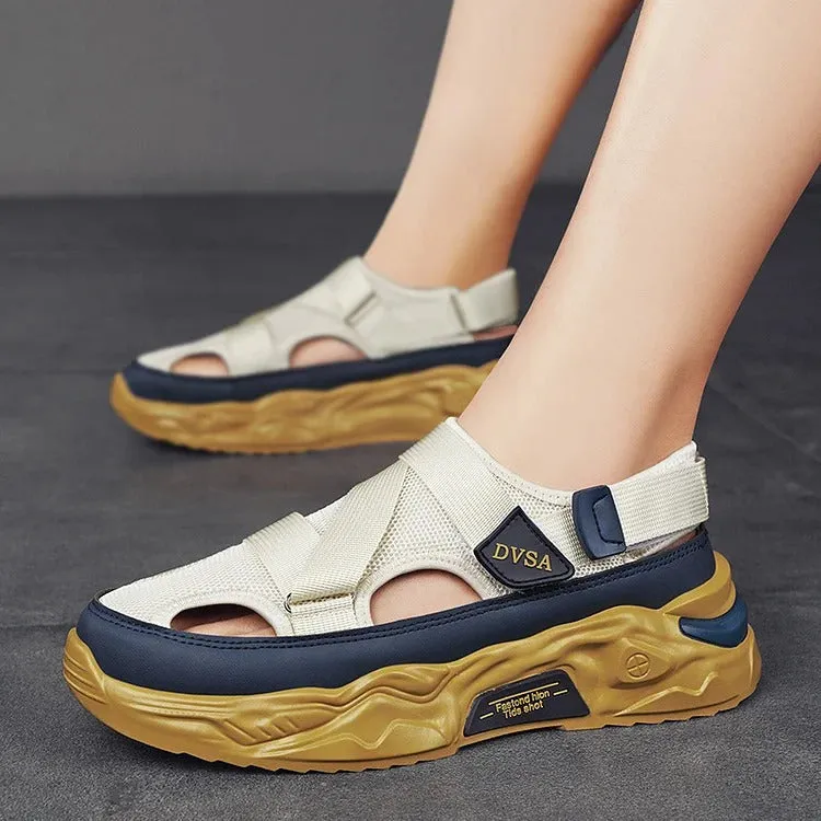 Sandals Handmade Authentic Heels Open Toe Bogolan Mudcloth Limited Time Offer 49% OFFMen's Summer Mesh Breathable Sport Sandals