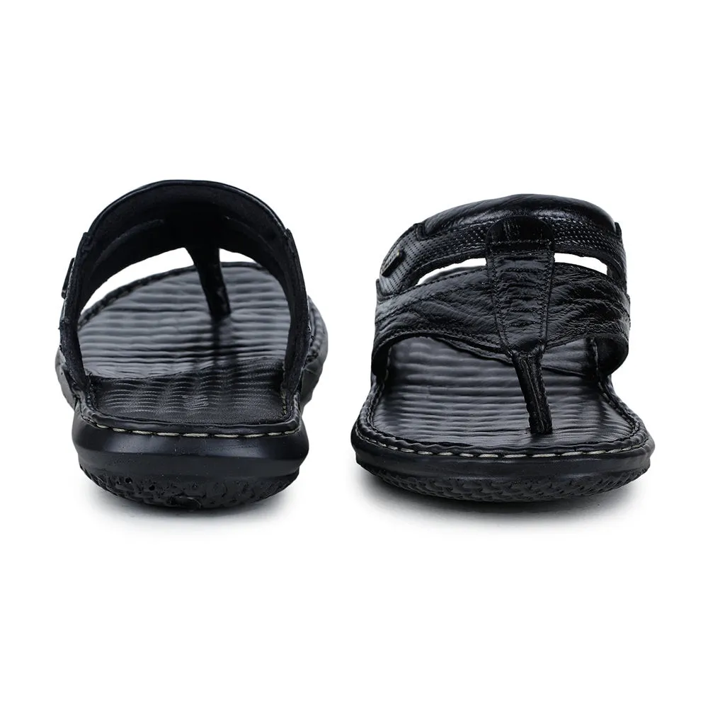 Coolers By Liberty DTL-3 Casual Black Slippers & Flip-Flop For Men Beach Wedge Sandals