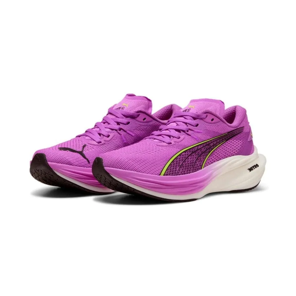 Puma Women's Deviate NITRO 3 Running Shoes in Pure Magenta/Yellow Alert/Puma White SS25 Asics Shoes Tiger Sale