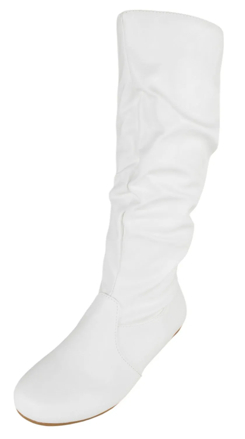 Flat Shoes For Work SELENA-24 White PU Forever