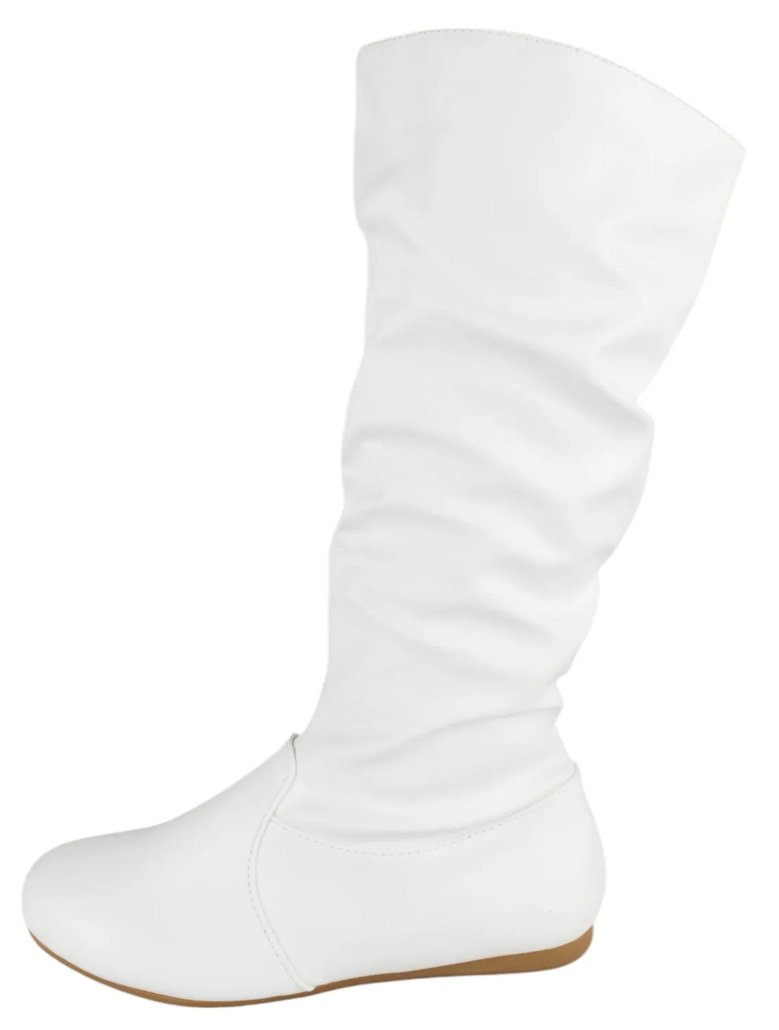 Flat Fur Shoes SELENA-24 White PU Forever