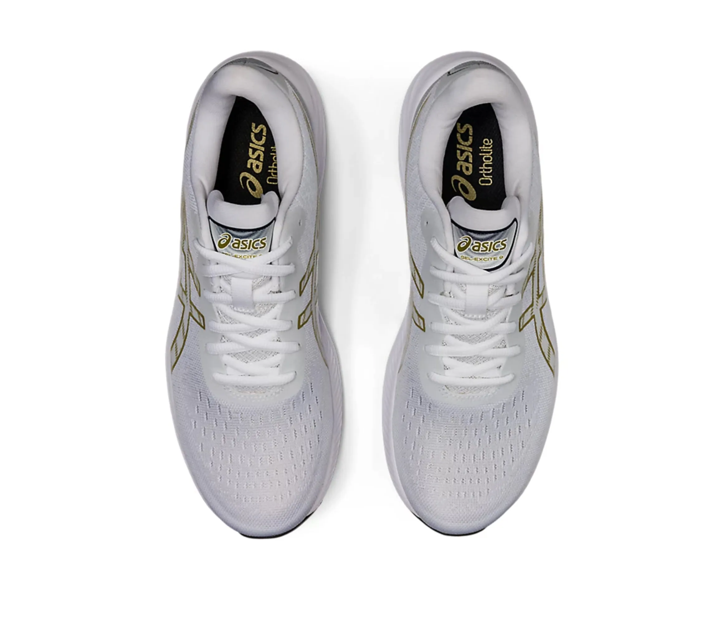 Discount Asics Shoes Asics GEL-EXCITE 9 Sports Running Shoes White/Olive Oil - 1011B338