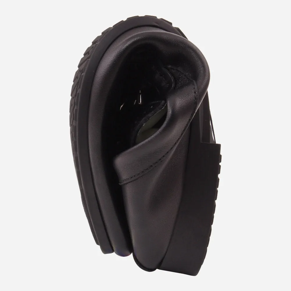 Flat Shoes Putih Men "VICENTE" Casual Perforated Slip On Metallic Buckle Leather Moccasins