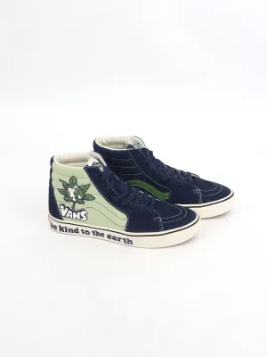 Men's Graphic Printed High Top Sneakers,Navy Best Casual Shoes Without Laces