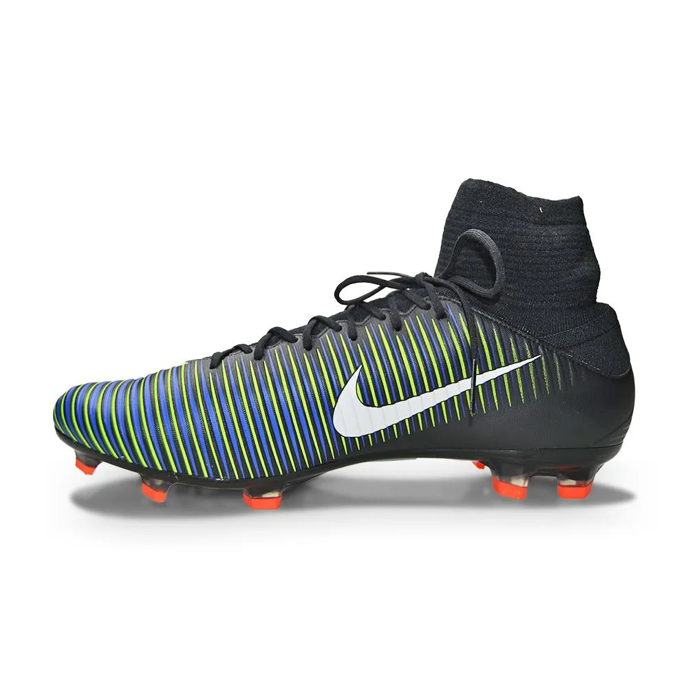 Qumy Dog Boots Mens Nike Mercurial Veloce III DF FG - 831961 013 - Black White Electric Green