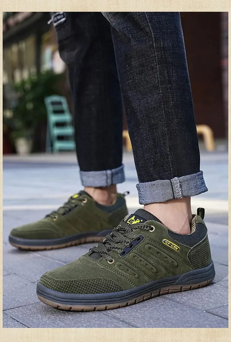 Hoka High Top Hiking Shoes Men Outdoor Casual Flat Shoes Classic Style Hiking Shoes Wear Resisting Anti-Skid Walking Middle Aged Male Jeans Footwear Winter