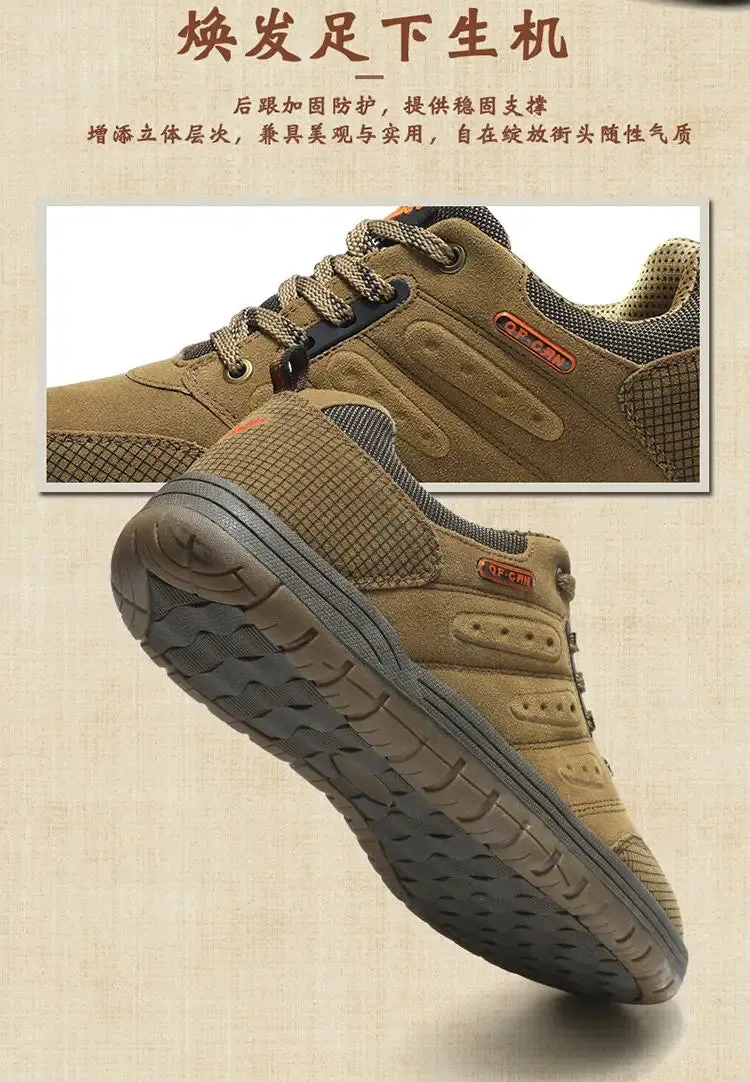 Best Hiking Shoes Or Boots Men Outdoor Casual Flat Shoes Classic Style Hiking Shoes Wear Resisting Anti-Skid Walking Middle Aged Male Jeans Footwear Winter
