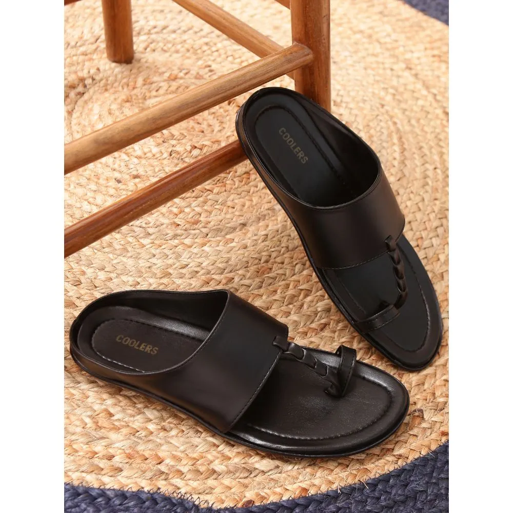 Clear Sandals Coolers Casual Black Toe Ring Slippers For Men SRLE-159 By Liberty