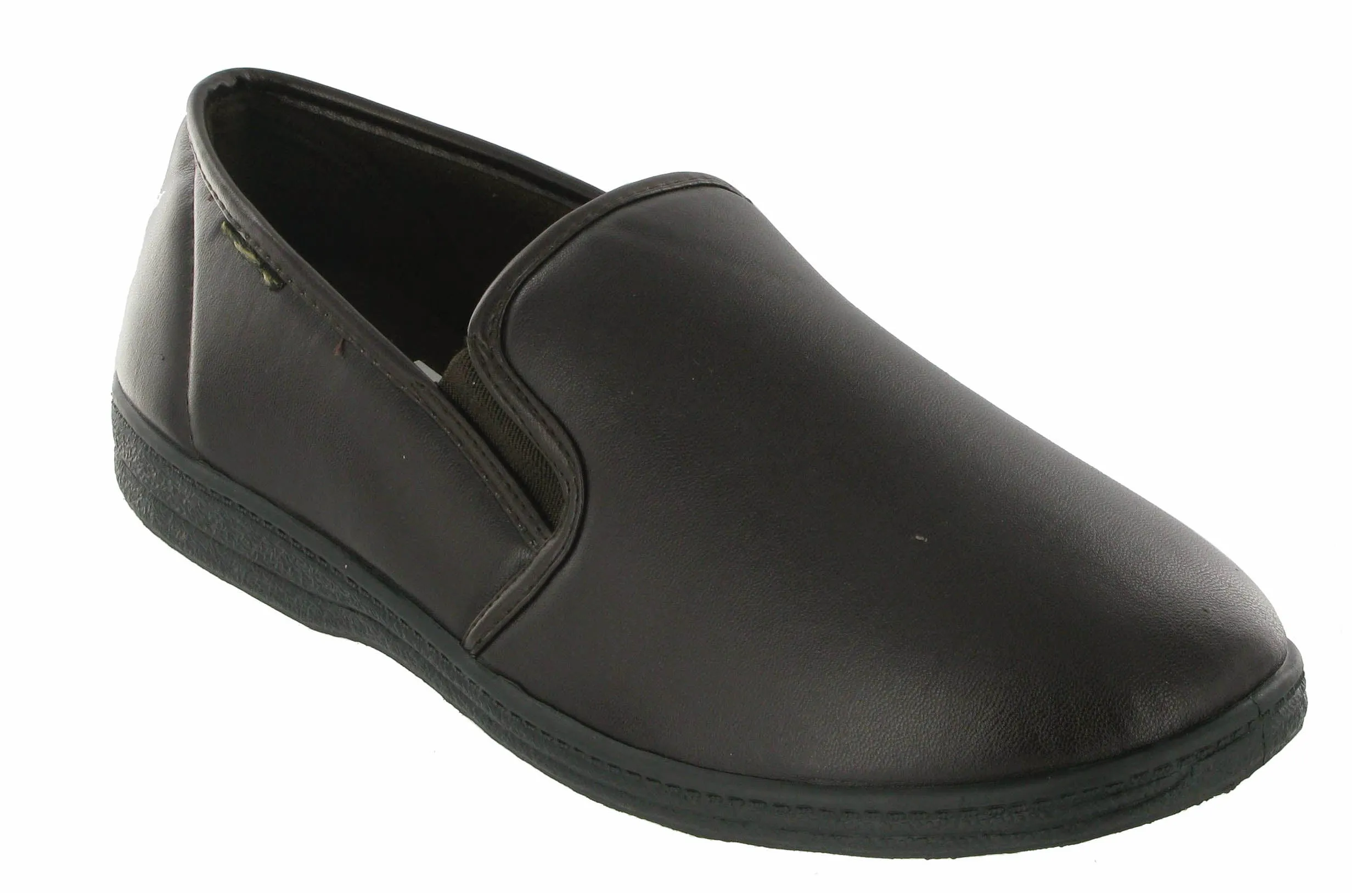 Mirak Visa Mens Faux Leather Slip On Full Slipper Valentine Slippers