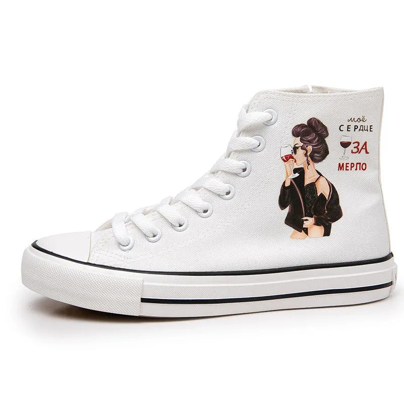 Nanccy Breatheable Casual High Top Canvas Shoes Chic Casual Shoes