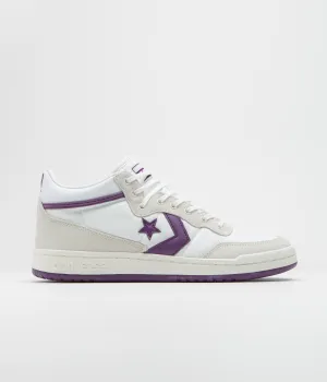 Converse Fastbreak Mid Shoes - White / Vaporous Grey / Purple Djokovic Asics Tennis Shoes