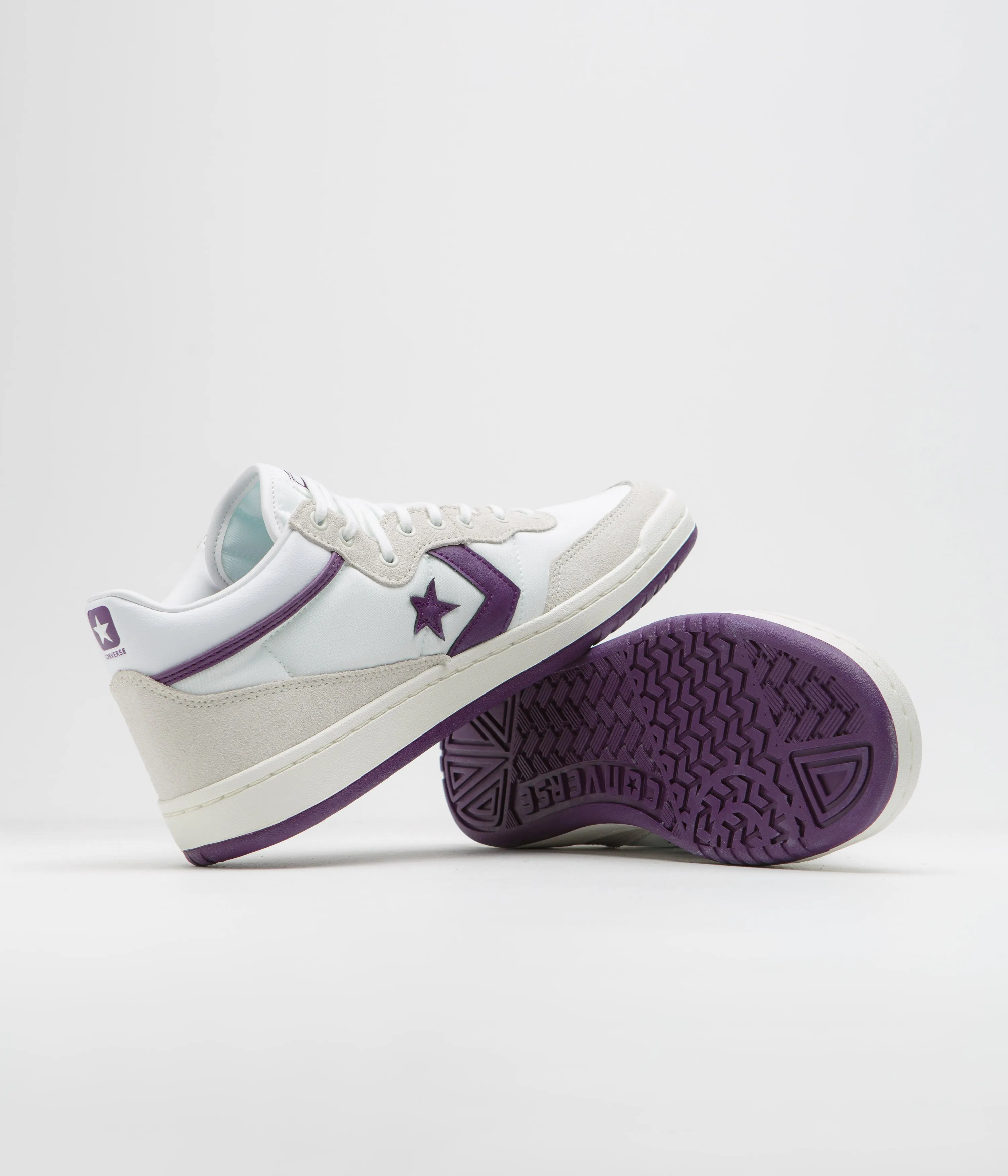 Converse Fastbreak Mid Shoes - White / Vaporous Grey / Purple Asics Wrestling Shoes Dan Gable