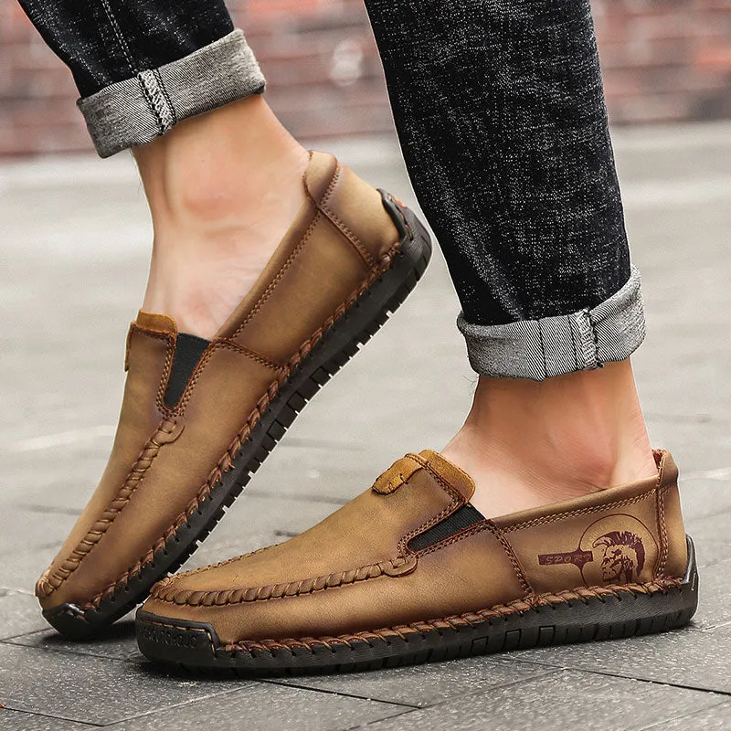Casual Open Shoes New Comfortable Genuine Leather shoes men Casual Shoes Loafers Men Shoes Quality Shoes Men Flats Moccasins Shoes
