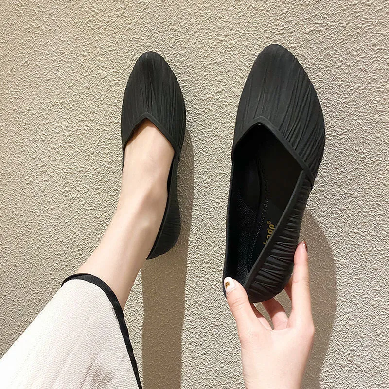 Reax Fulton Waterproof Riding Shoes New Low-top Waterproof Shoes Rain Boots Women Summer Adult Work Rubber Shoes Fashion Jelly Shoes Non-slip Shallow Toe Sandals