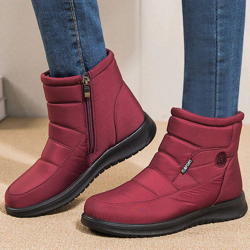 Waterproof Shoe Repair Adhesive New Women Boots Waterproof Snow Boots For Winter Shoes Women Zipper Ankle Boots Winter Botas Femininas Keep Warm Botines