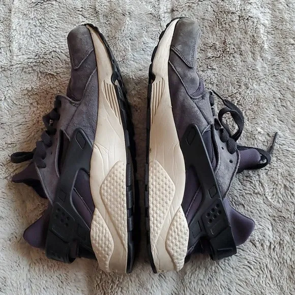Asics Plantar Fasciitis Shoes Nike Air Huarache Run Premium Anthracite, Black & Light Bone Grey Size 11.5