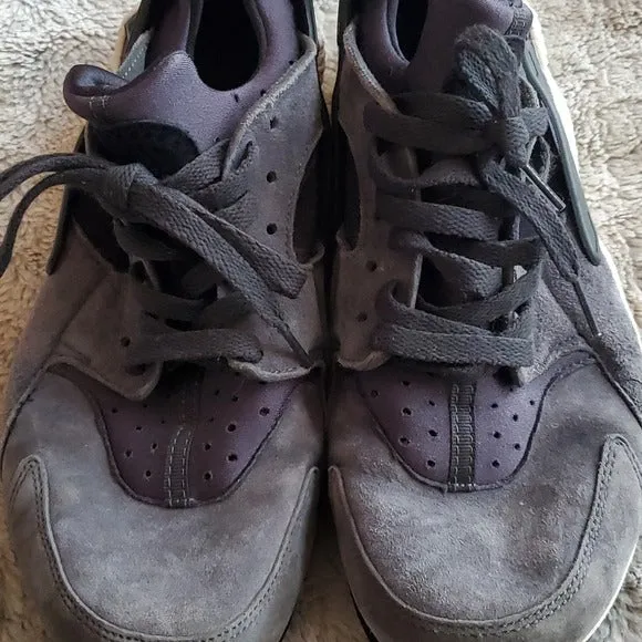 Inexpensive Asics Running Shoes Nike Air Huarache Run Premium Anthracite, Black & Light Bone Grey Size 11.5