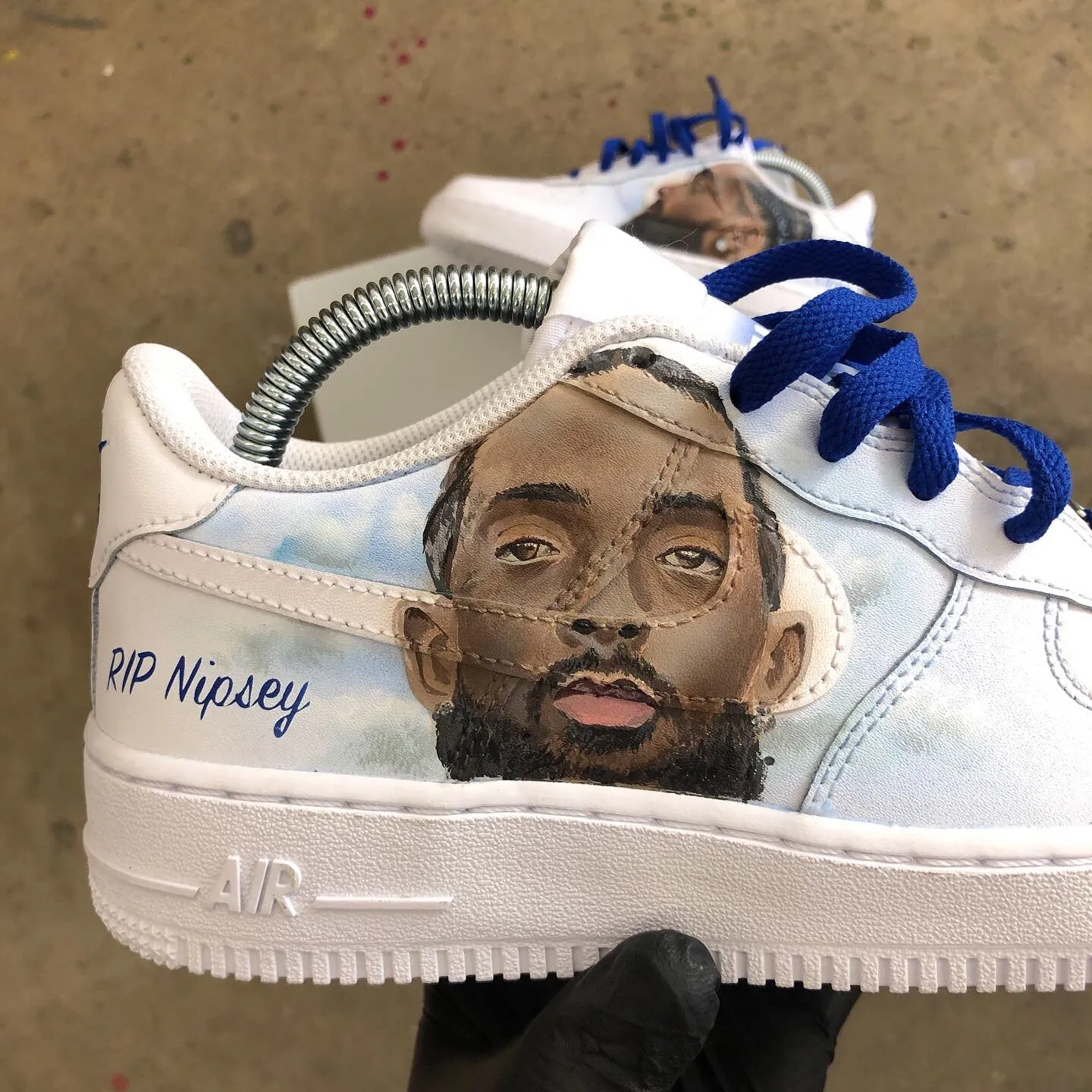 Nike Custom Hand-Painted Nipsey Hussle Tribute Air Force 1s Asics Running Shoes Coupons
