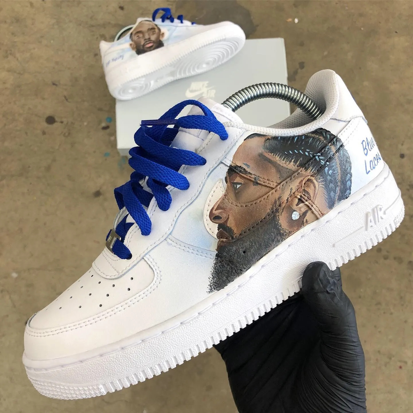 Nike Custom Hand-Painted Nipsey Hussle Tribute Air Force 1s Asics Casual Shoes