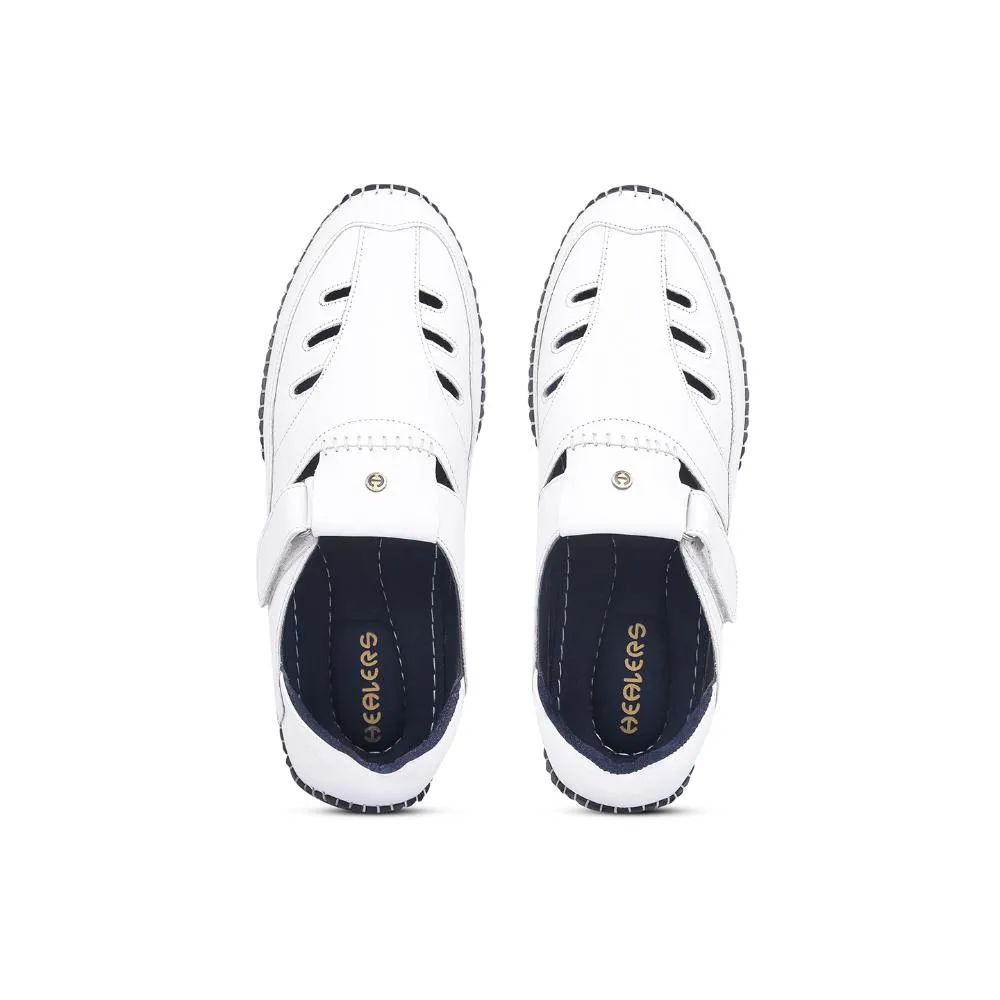 Sandals Flatform Healers White Casual Buckle Sandal For Men JPL-205 By Liberty