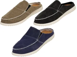 Slides Canvas Norty Men's Canvas Slip On Clog Boat Slipper Shoe for Indoor Outdoor with Durable Sole