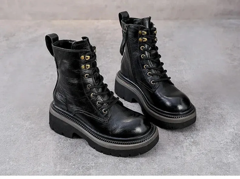 Paris Flats Shoes British Leather Ankle Boots