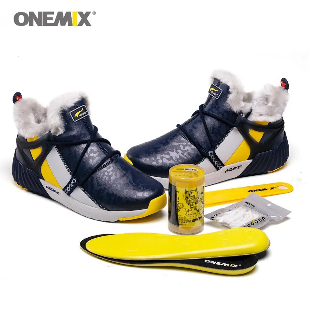 Onemix Men Hiking Shoes Winter Snow Boots Keep Warm anti Slip Waterproof Outdoor Shoes Mountain Shoes Comfortable Woman Trekking Best Hiking Shoes For Hot Weather
