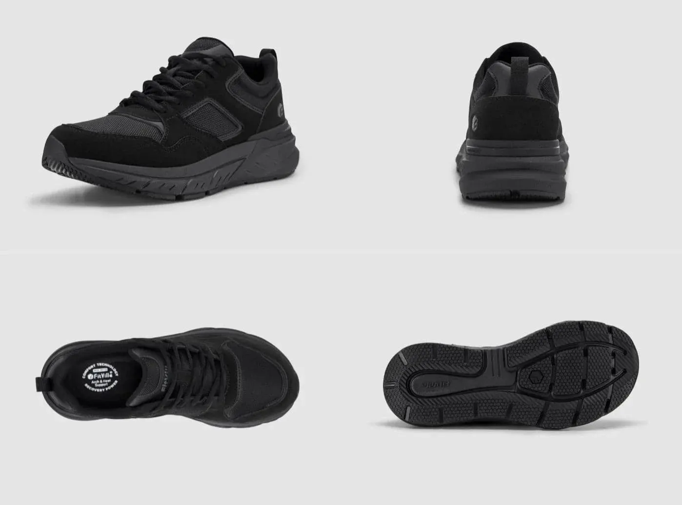 Comfortable Flat Shoes FitVille Men's Rebound Neo Walking Shoes V2