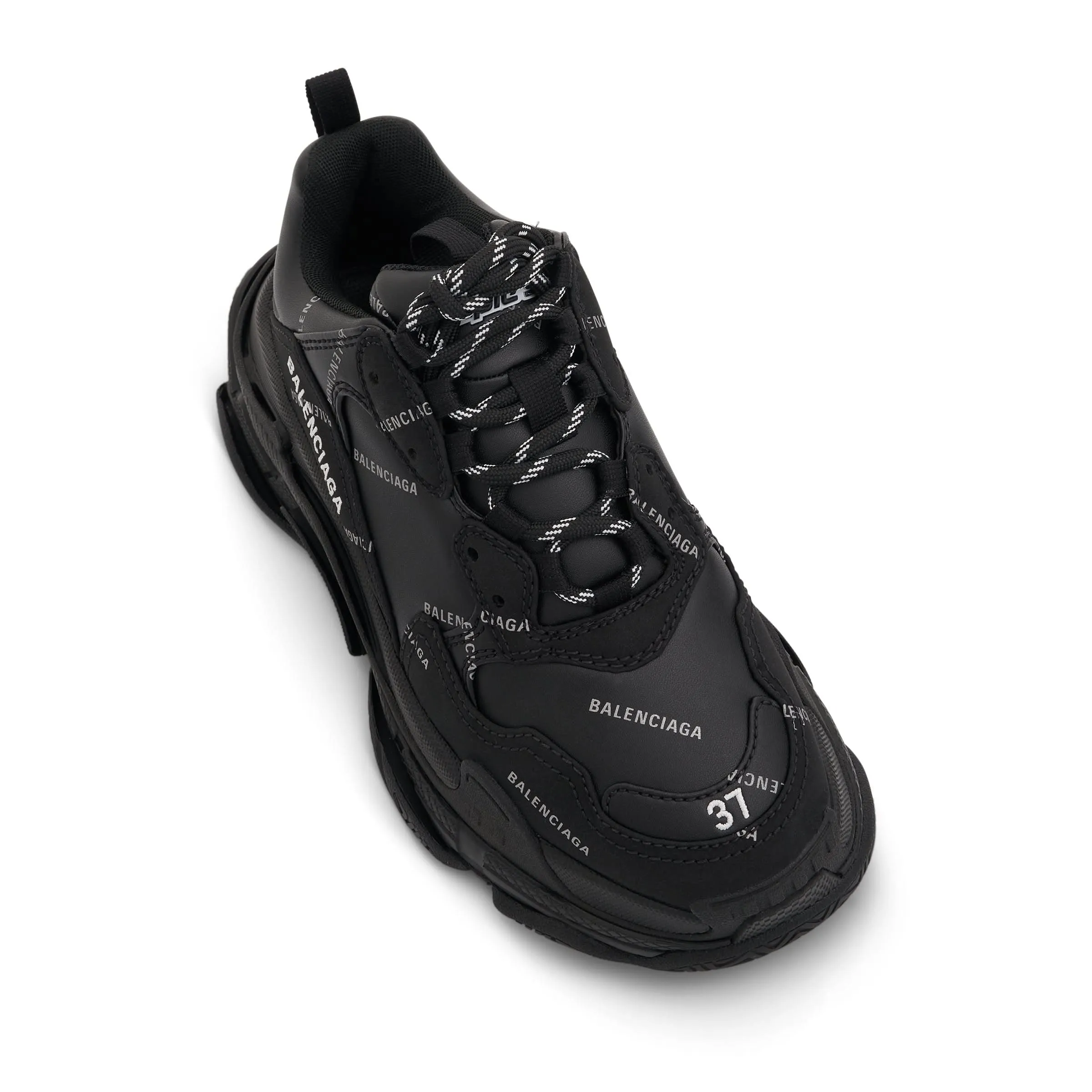 Triple S Sneakers in Black/Reflective Minimal Sneakers