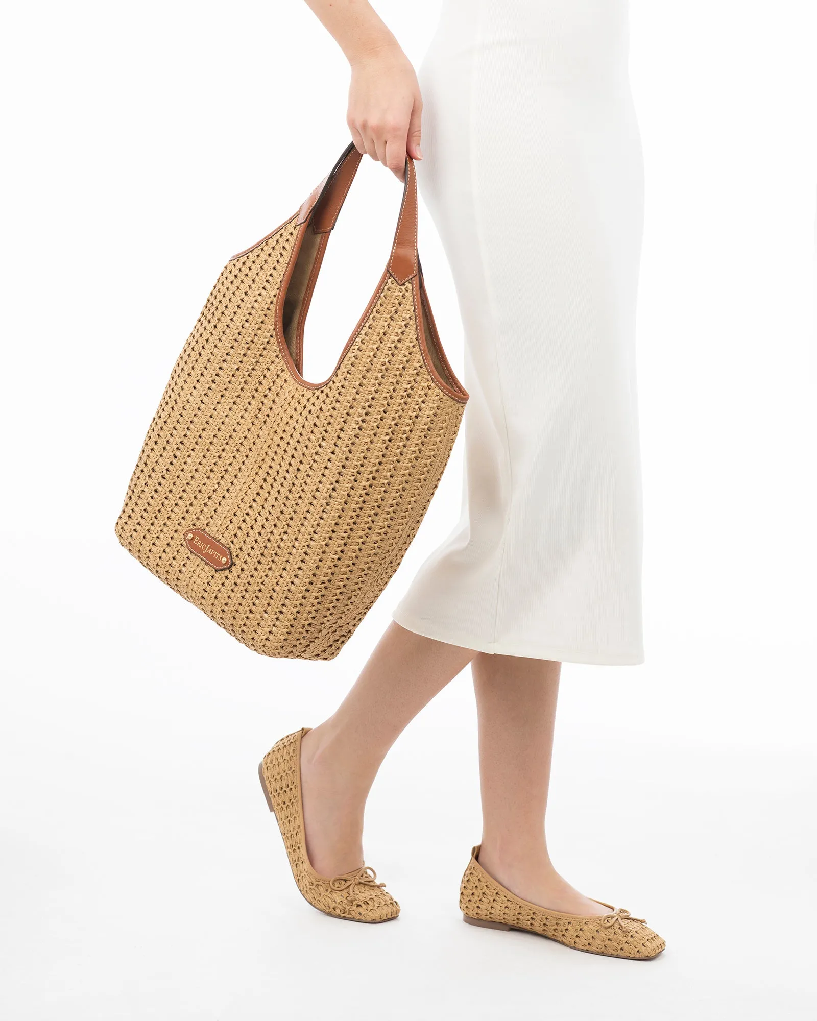 Flat Shoes Socks Parris Raffia Natural