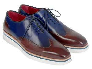 Paul Parkman Men's Smart Casual Wingtip Oxfords Brown & Blue (ID#187-BRW-BLU) New Balance 515 Casual Shoes