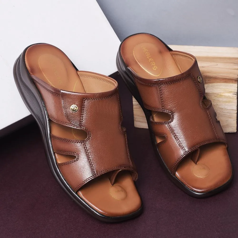 Bokyna Sandals Healers Casual Tan Toe Ring Slippers For Men 2013-903 By Liberty