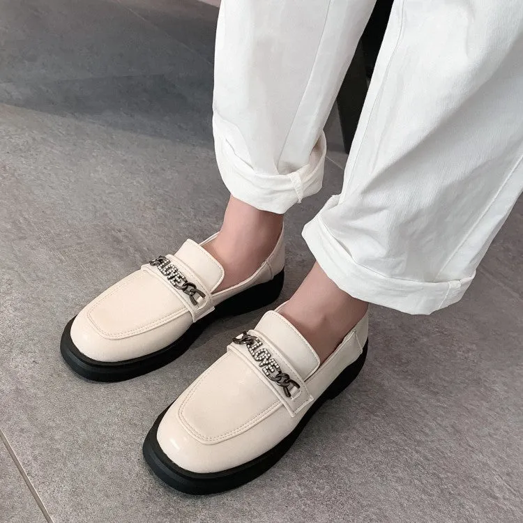 Women's Solid Color Square Toe Rhinestone Metal Decor Slip on Flats Shoes Best Flat Gym Shoes