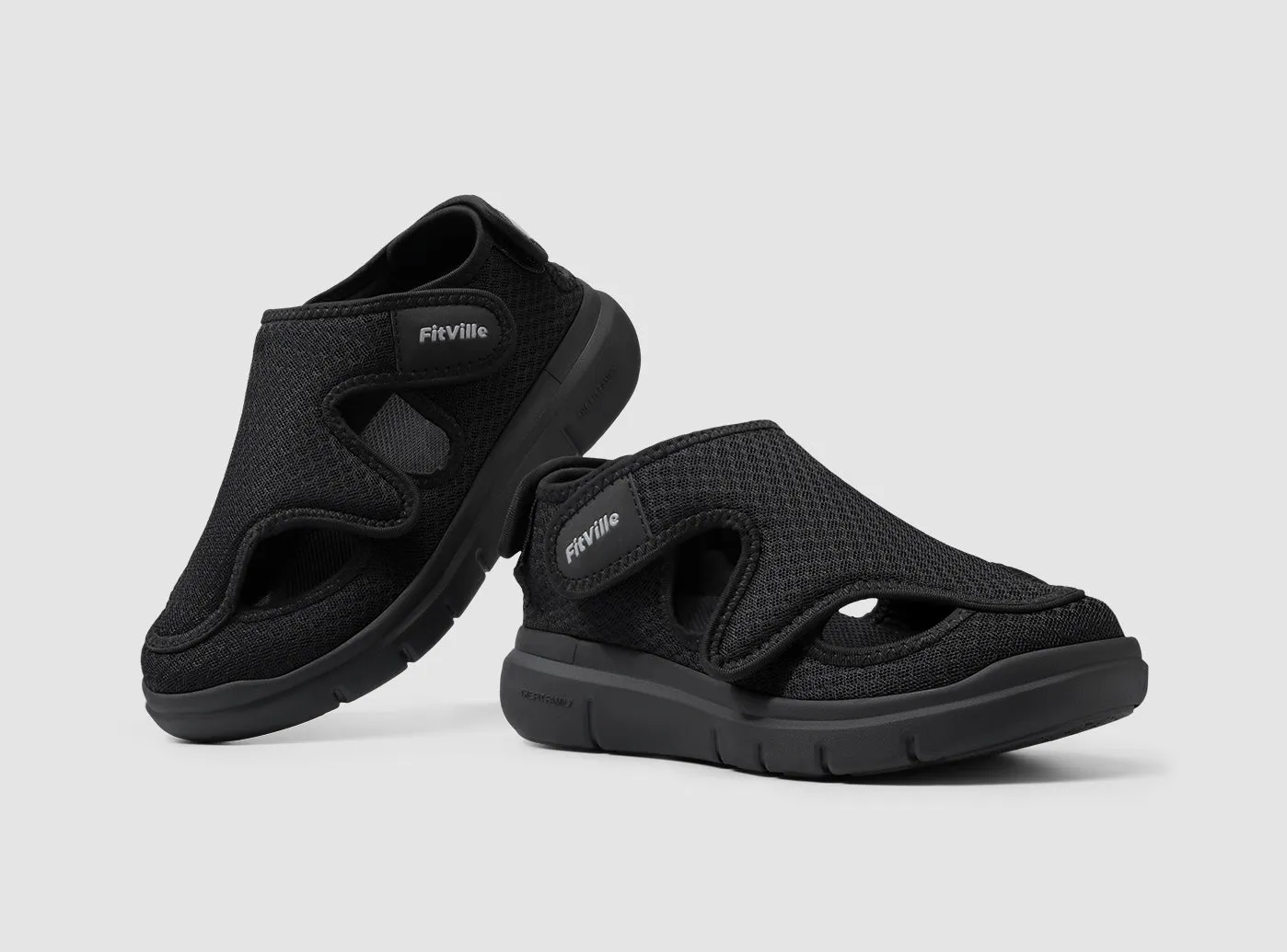 FitVille Men's EasyTop Recovery Sandal V5 Crocs Low Wedge Sandals