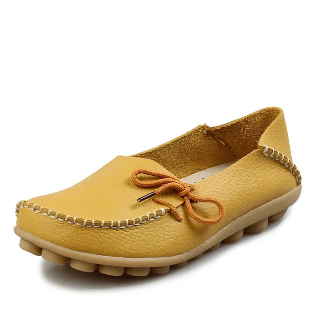 Casual Hybrid Golf Shoe New Women Real Leather Shoes Moccasins Mother Loafers Soft Leisure Flats Female Driving Casual Footwear