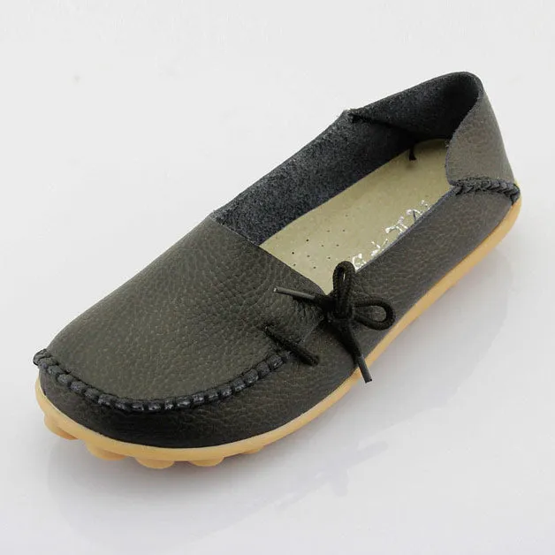 Striper Ii Casual Shoe New Women Real Leather Shoes Moccasins Mother Loafers Soft Leisure Flats Female Driving Casual Footwear