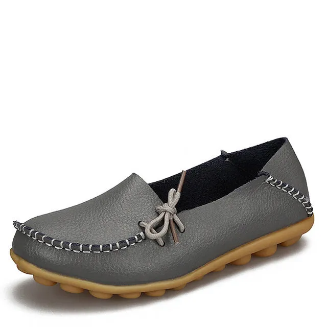 Originals Nmd Ri Animal Print Casual Shoes New Women Real Leather Shoes Moccasins Mother Loafers Soft Leisure Flats Female Driving Casual Footwear