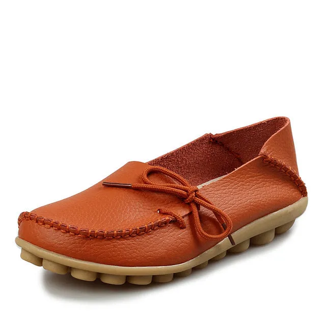 Shoes For Both Wear New Women Real Leather Shoes Moccasins Mother Loafers Soft Leisure Flats Female Driving Casual Footwear