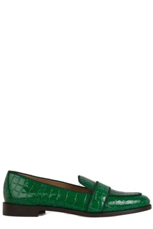 Soft Sole Flat Shoes Aquazzura Martin Embossed Loafers