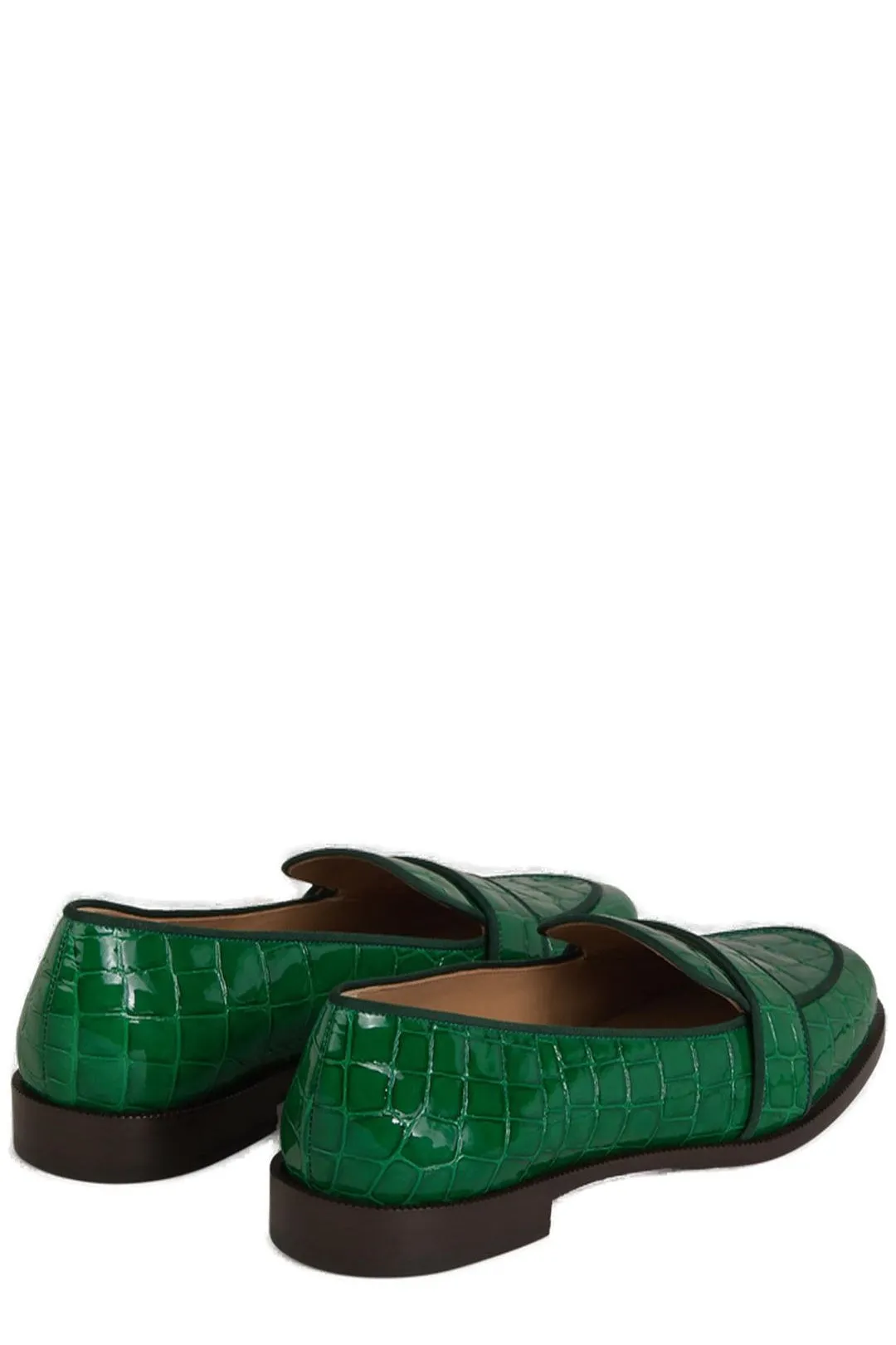 Aquazzura Martin Embossed Loafers Mud Flat Shoes