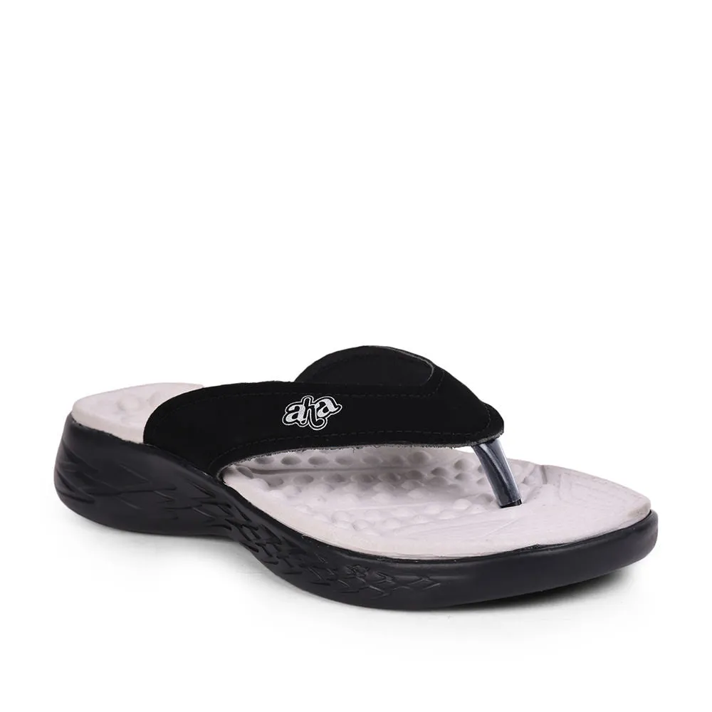 Sandals Platform A-HA Casual Black Flip Flop For Men IMPACT-21 By Liberty