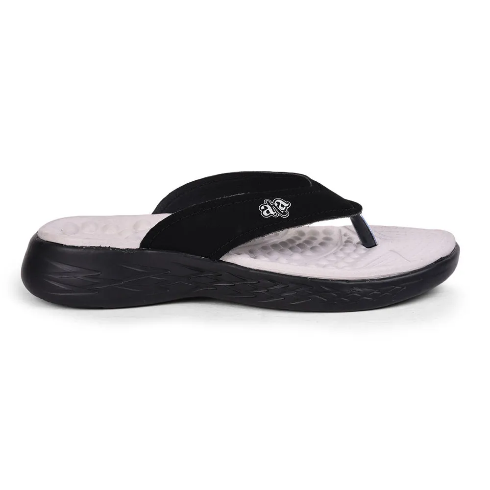Extra Wide With Sandals A-HA Casual Black Flip Flop For Men IMPACT-21 By Liberty
