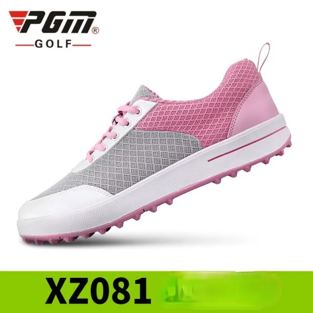PGM Women Golf Shoes Anti-slip Breathable Golf Sneakers Ladies Super Fiber Outdoor Sports Leisure Trainers XZ081 Waterproof Duck Shoes