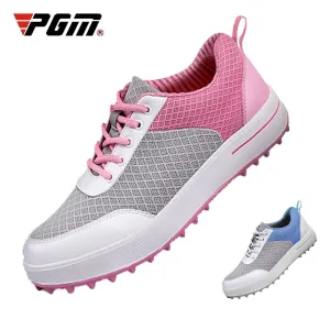 PGM Women Golf Shoes Anti-slip Breathable Golf Sneakers Ladies Super Fiber Outdoor Sports Leisure Trainers XZ081 Waterproof Farm Shoes