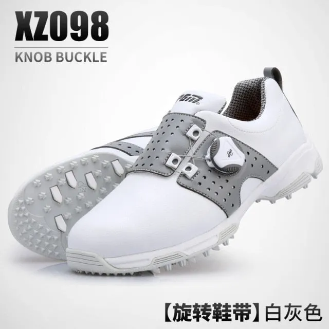 Waterproof Gravel Shoes PGM Women Golf Shoes Waterproof Lightweight Knob Buckle Shoelace Sneakers Ladies Breathable Non-Slip Trainers Shoes XZ098