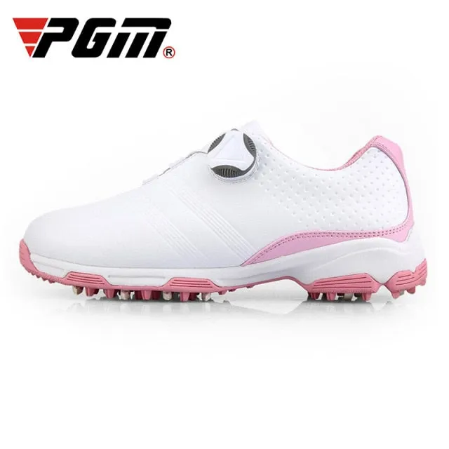 Pgm Women's Waterproof Anti-Slip Golf Shoes Ladies Girl Knobs Buckle Sports Shoes Lightweight Breathable Golf Sneakers Torque Waterproof Golf Shoe