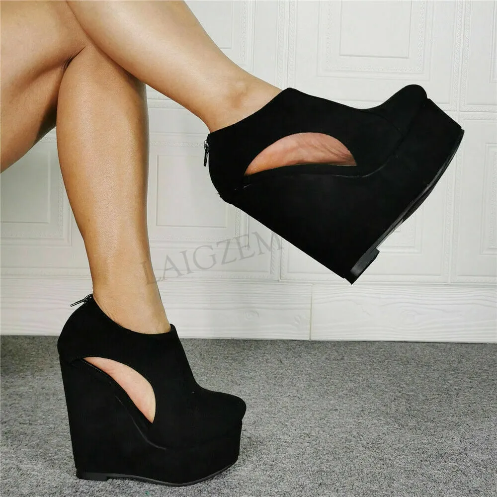 Casual Shoes Platform Pumps Back Zip Wedges shoes 11 